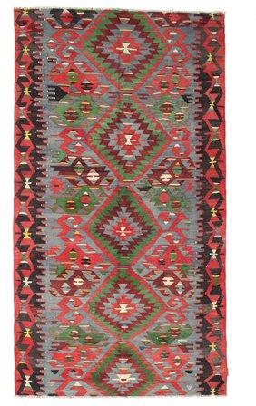 Kelim Vintage Türkei Teppich Handgewebt 167X307 Rot/Braun Türkei