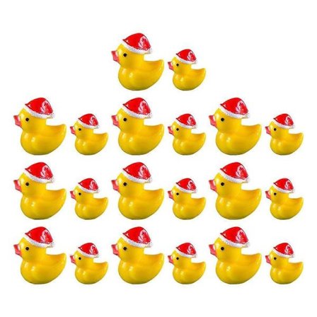 20 stk. Mini Resin Ender Små Juleandfigurer for Dukkehus, Juledekor, Kompakte Rom & Hage Perfekt for Familie & Venner