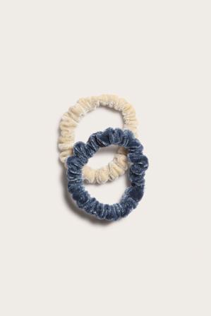 2-pk. scrunchies i velur | Blå | Dame | Kappahl