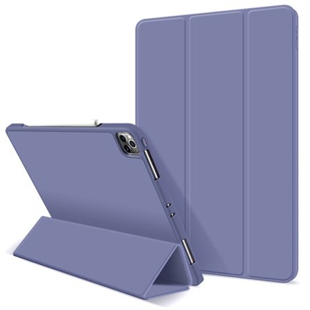 Fodral för iPad Air 4/Air 5/Air 6 10.9" Pennfack Lavendel Baksida Silikonrem Trefaldigt