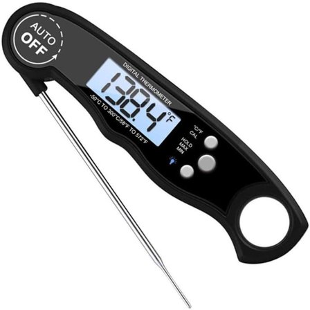 Digitalt Stegetermometer, Kernetermometer, Sliktermometer, Køkkentermometer, Med Baggrundsbelyst LCD-Display, Øjeblikkelig Aflæsning af Madtermometer,