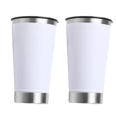 Rustfrit stålkrus med hvid