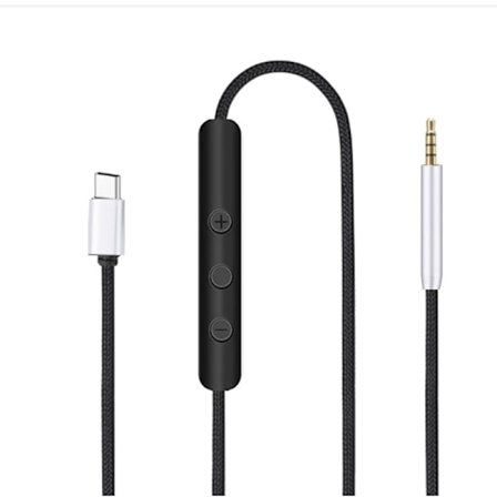 Pålideligt USB C-kabel til QC25/QC35/QC35II/QC45/NC700/Y40/Y45/Y50 Headset Type C til 2,5 mm ledning med inline mikrofonledning