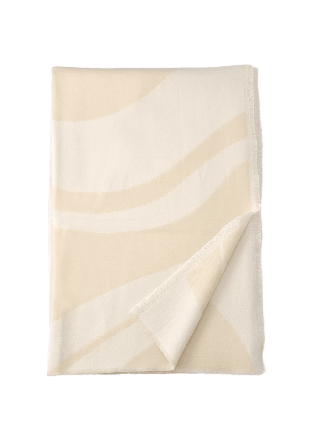 Åhléns Home Jacquardvävd pläd LOVIS 130x170 cm Filtar & plädar Beige ONESIZE