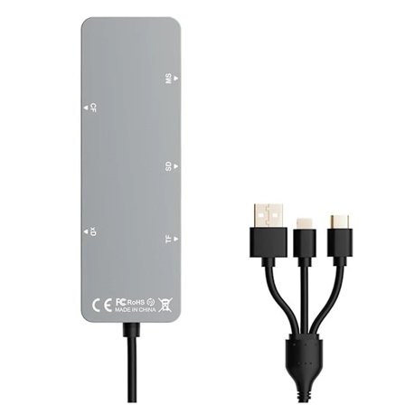 5-i-1 Multi-hukommelseskortlæser SD/TF/MS//XD Kortlæser USB C OTG-adapter Adapter til