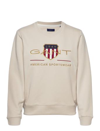 Archive Shield C-Neck Sweat Sweatshirt Trøje Beige GANT