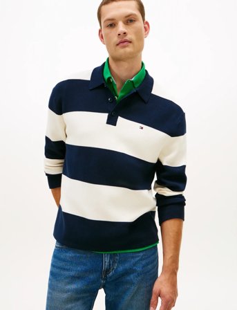 Tommy Hilfiger Full Milano Ls Polo - Navy - M