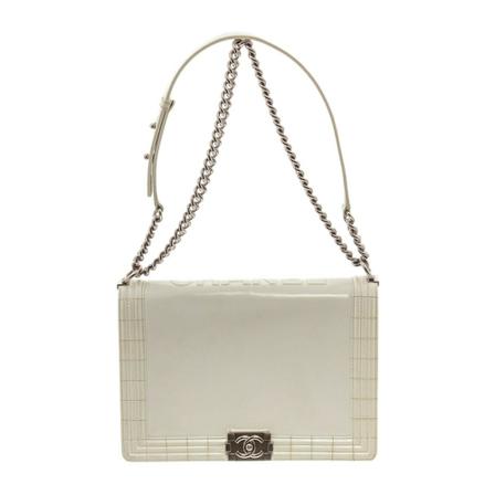 Chanel Vintage Pre-owned Shoulder Väska vit, Dam Vintage Väskor, Dam, Storlek: ONE SIZE