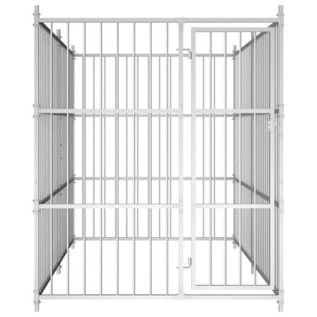 Vidaxl Hundgård För Utomhusbruk 300x150x185 Cm Silver
