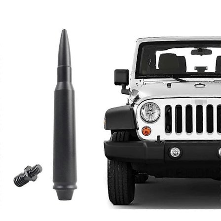 8cm Bilantenne Aluminium Billet Kort Antenne Erstatning FM Radio Mast for Jeep Wrangler TJ JK JL Gladiator JT 1997-