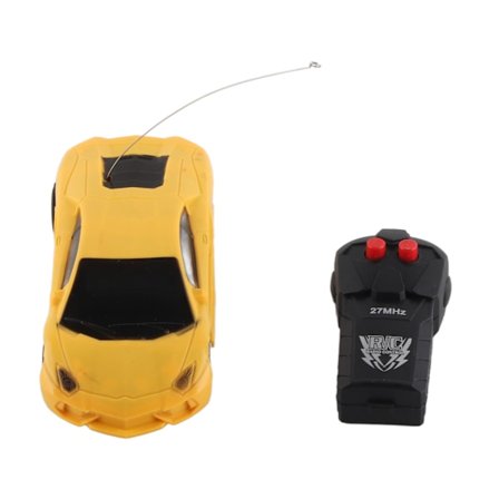 Fjernstyrt bil 2 kanaler høy simulering høy hastighet fasjonabelt utseende RC bil for barn voksne gul