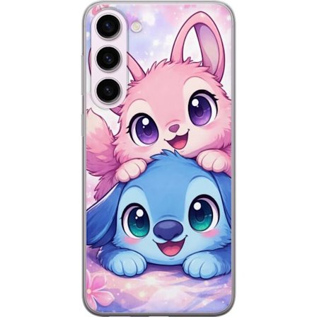 Kompatibel Mobilcover til Samsung Samsung Galaxy S23+ Sød kawaii illustration med pink og blå fantasidyr, store øjne og bløde farver perfekt til b