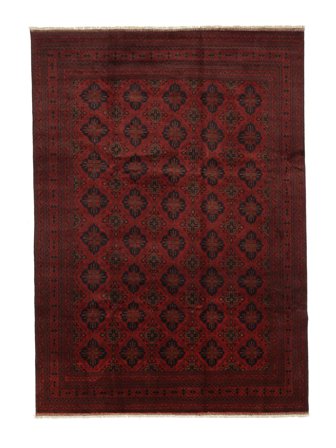 Hand Knotted Afghan Khal Mohammadi Rug 248X352 Wool Black/Dark Red Large