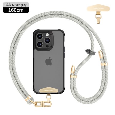 Anti-tyveri mobilholder til mobiltelefon, clips i rustfrit stål og justerbare spænder (sølvgrå)