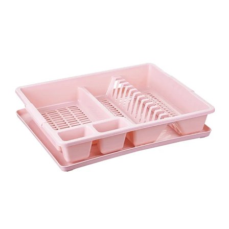 Stort Opvaskestativ Stærk Plast Kan Indeholde Op Til 12 Tallerkener Pink