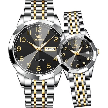 Par klockor Alla hjärtans dag par klockor Hans och Hennes Par Set Armbandsur för Män och Kvinnor Älskare Bröllop Romantisk Present Set om 2