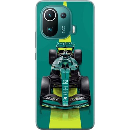 Yhteensopiva Puhelinkuori Xiaomi Xiaomi Mi 11 Pro Aston Martinin Formula 1 -auto vihreässä kilpailumuotoilussa, jossa on moderni studiosentuntma