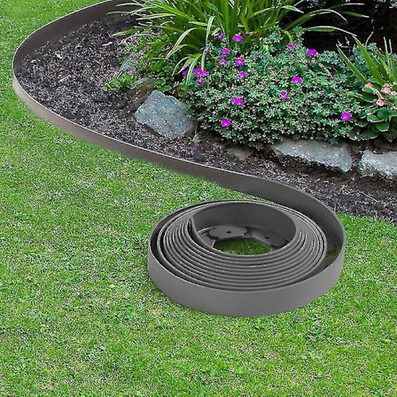 Fleksibel hagekant 10 M antrasittgrå Høyde 5 Cm + 30 plugger-kryc