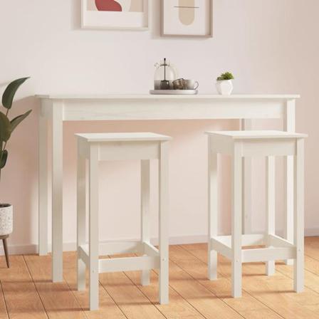 Vidaxl Barstolar 2 St Vit 40x40x78 Cm Massiv Furu Vit