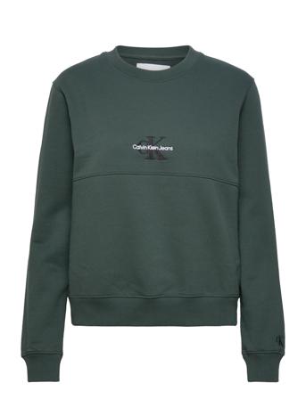 Monologo Crew Neck Sweatshirt Trøje Grøn Calvin Klein Jeans