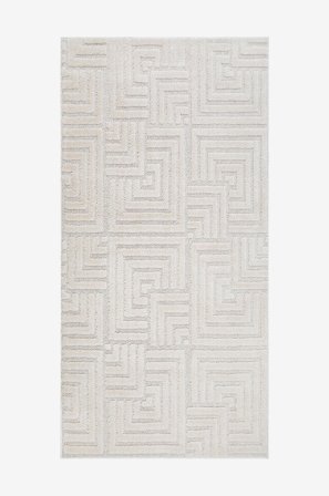 KM Home - Maskinvevd Doria - Hvit - Glattvevde tepper - 80X150 - Fra Homeroom