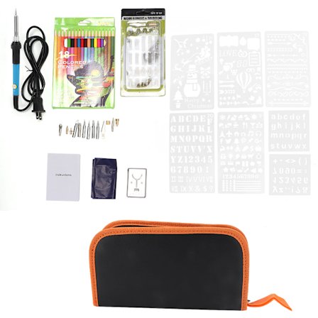 71 st elektrisk träbrännare lödkolv pyrografi målningsverktyg set (blå)