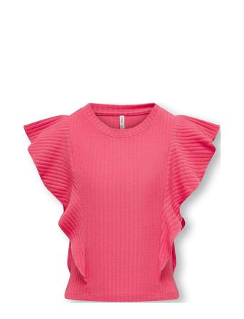 Kognella S/L Short Ruffle Top Jrs T-shirts Short-sleeved Rosa Kids Only*Betinget Tilbud