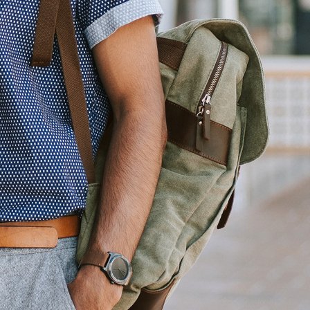 Mochila clásica verde y marrón Slater para hombres - Mochilas