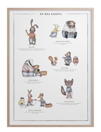 En Bra Kompis Home Kids Decor Posters & Frames Posters Friendship Posters Multi/mønstret Kunskapstavlan
