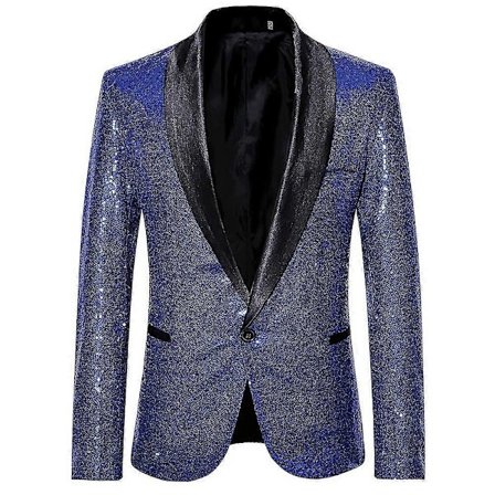 Motejakke for menn med paljetter, uformell blazer, dressjakke for bryllupsfeiring