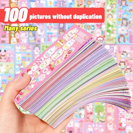 100/200 stk. Søde klistermærker Kawaii tegneserie laser klistermærke til børn klistermærke Diy populære campus studerende dekoration brevpapir 100 PCS