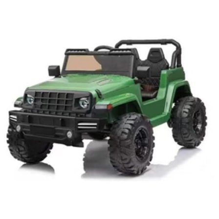 COSTWAY elbil 24V/7Ah til børn, 2,4G fjernbetjening, langsom start, musik, horn, LED, i 3-8 år, grøn