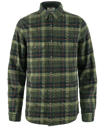 Fjällräven Singi Heavy Flannel Shirt M Black-Deep Forest