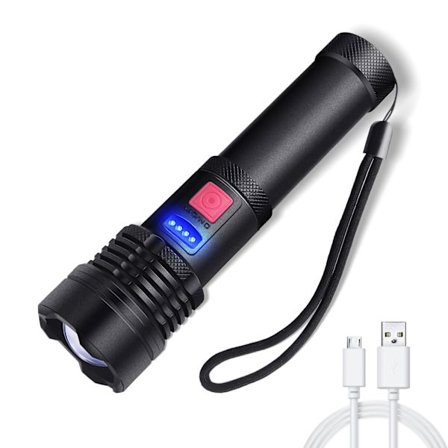 1 stk. Mini USB Genopladelig LED Lommelygte, Aluminium Legering Lommelygte