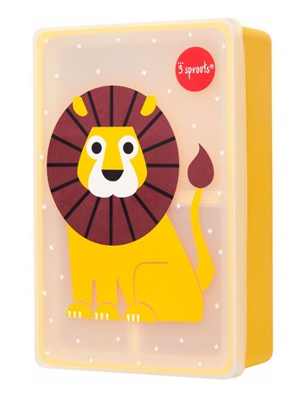 3 Sprouts 3 Sprouts Silicone Bento Food Box, Lion/Yellow - Yellow - 20.32X12.7X6.0CM