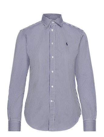 Classic Fit Striped Cotton Shirt Tops Shirts Long-sleeved Blue Polo Ralph Lauren
