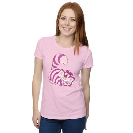 Alice i Underlandet Dam/Dam Cheshire Cat Åtsittande T-shirt S