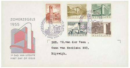Holland 1955 - NVPH E21 - FDC - Med adresse