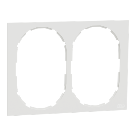 Elko EKO50010 Ram 2-roms, 2-veisuttak, kombinasjonsmontasje Renhvit, Strømbrytere & vegguttak