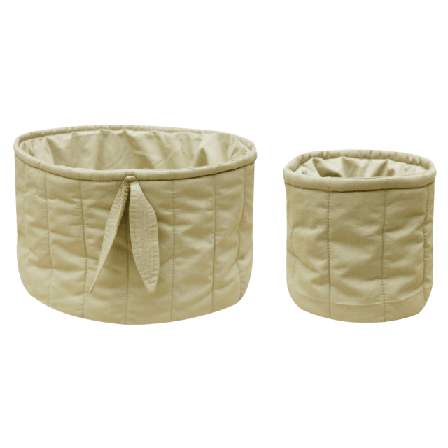 LORENA CANALS Set Med Två Quiltade Korgar Bambu Förvaring Unisex Grön