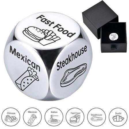 Julegaver til ham henne pargaver til kj?reste kj?resten kone mann, jubileumsgaver til menn - Matbeslutningsterning hvit elefantgaver