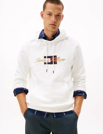 Tommy Hilfiger Icon Gold Hoodie - White - L