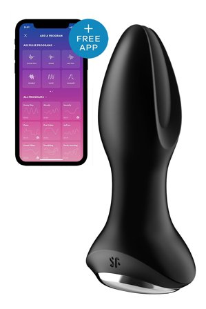 12.5cm Rotator Plug 2 with App - Black - Satisfyer