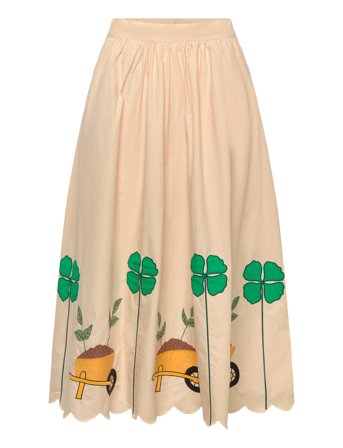 Stella Nova | Embroidered Midi Skirt With Scallop | 36