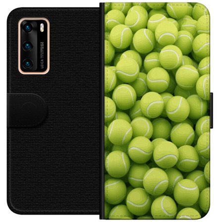 Kompatibel Tegnebogsetui til Huawei Huawei P40 Mønster af grønne tennisbolde i høj detalje, sporty motiv med gentagende tekstur og stærke farver f