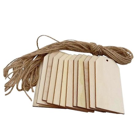 50 stk Veggdekor Vintage Hjem Dekor Tremerker Utsmykninger Trehengende Merker Tremerke