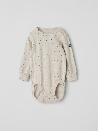 Polarn O. Pyret - Ribbed bodysuit spot - 56 - Childrenswear - beige