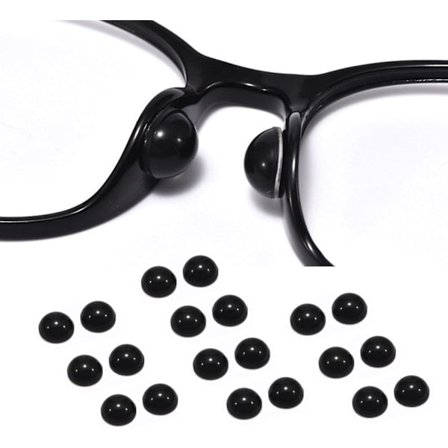 Selvklæbende Næsepuder med Luft, 10 Par Silikone Anti-Slip Luftpude Næsestykker til Briller Solbriller, Sort-S