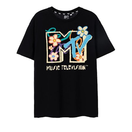 MTV Unisex Flowers T-shirt L Svart