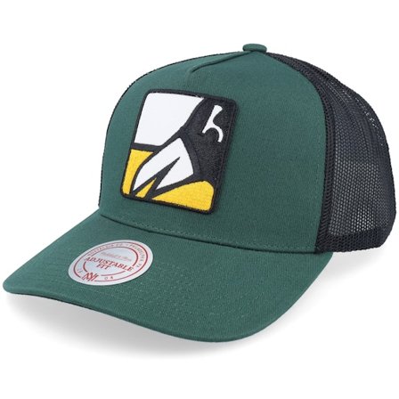 Mitchell & Ness - NHL Zelená trucker Kšiltovka - Hatstore Exclusive x Pittsburgh Penguins Patch Miror Green/Black A-frame Trucker @ Hatstore